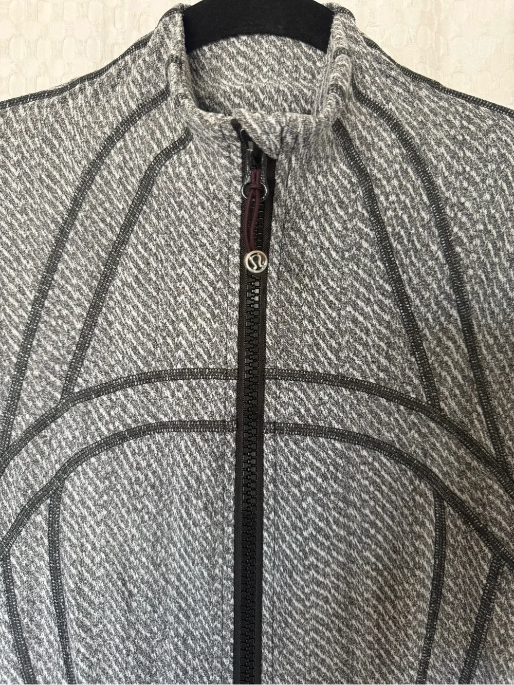 Lululemon Define Jacket Heathered Herringbone Black White Size 8